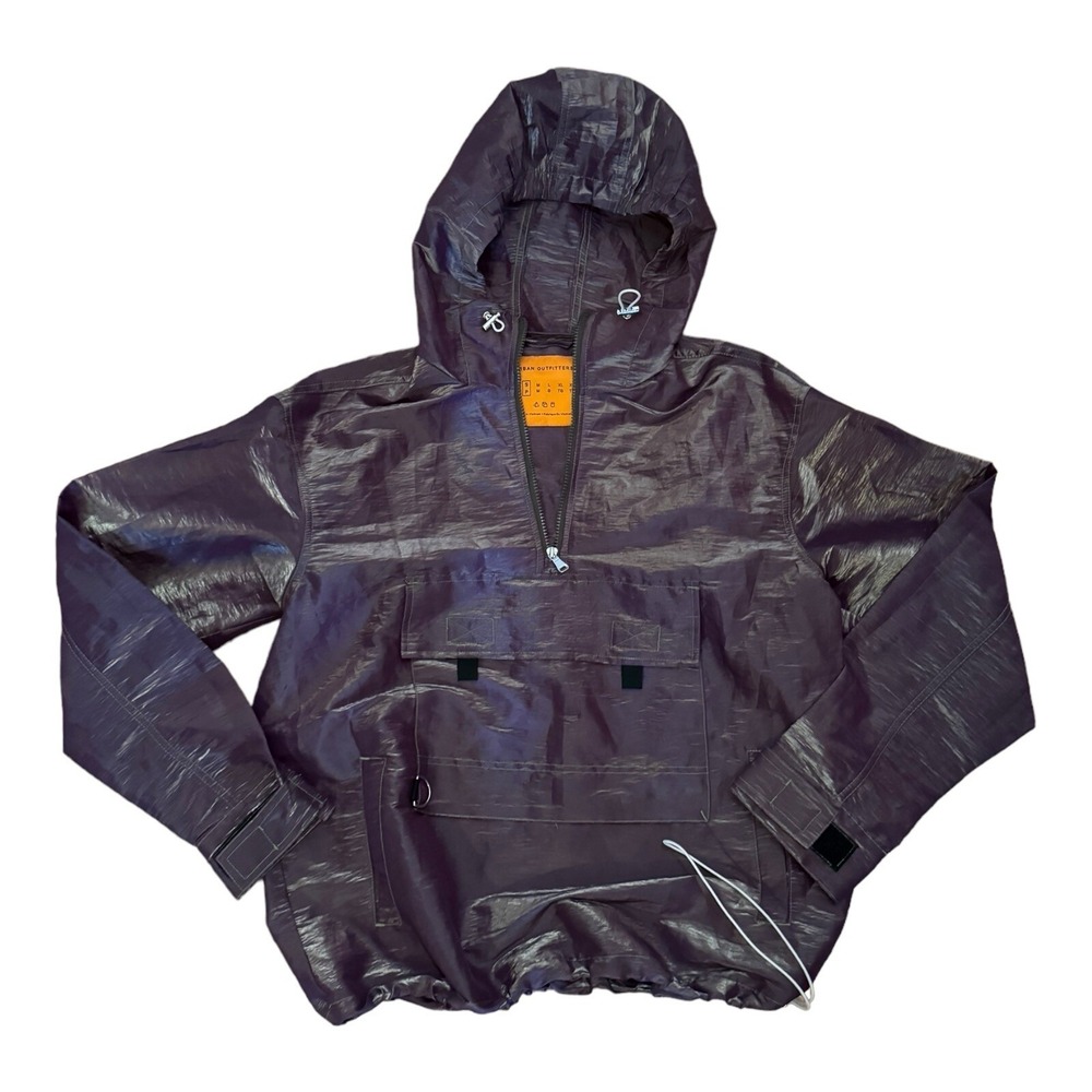 Urban Outfitters Metallic Purple Hoodie Windbreaker Men's Size Small Pullover